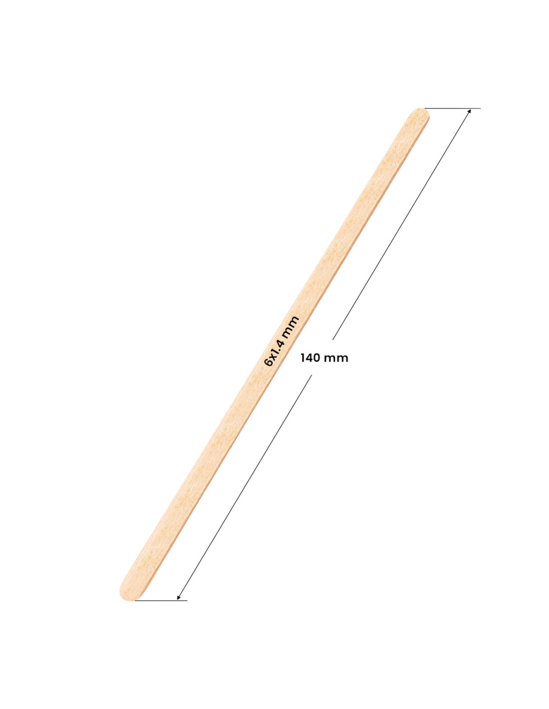 Szpatułka drewniana mała 140 x 6 x 1.4 mm - 100 sztuk 