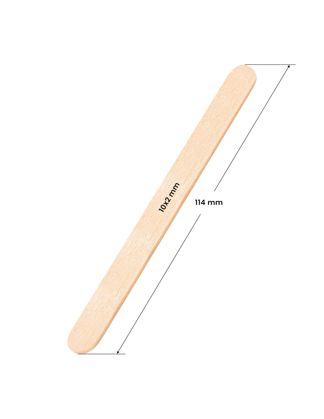 Szpatułka drewniana średnia 114 x 10 x 2 mm - 100 sztuk 
