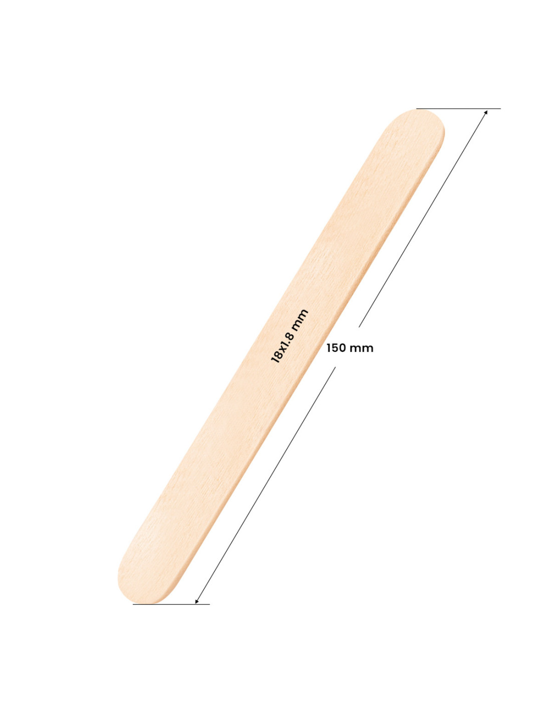 Szpatułka drewniana duża 150x18x1.8 mm - 150 sztuk 