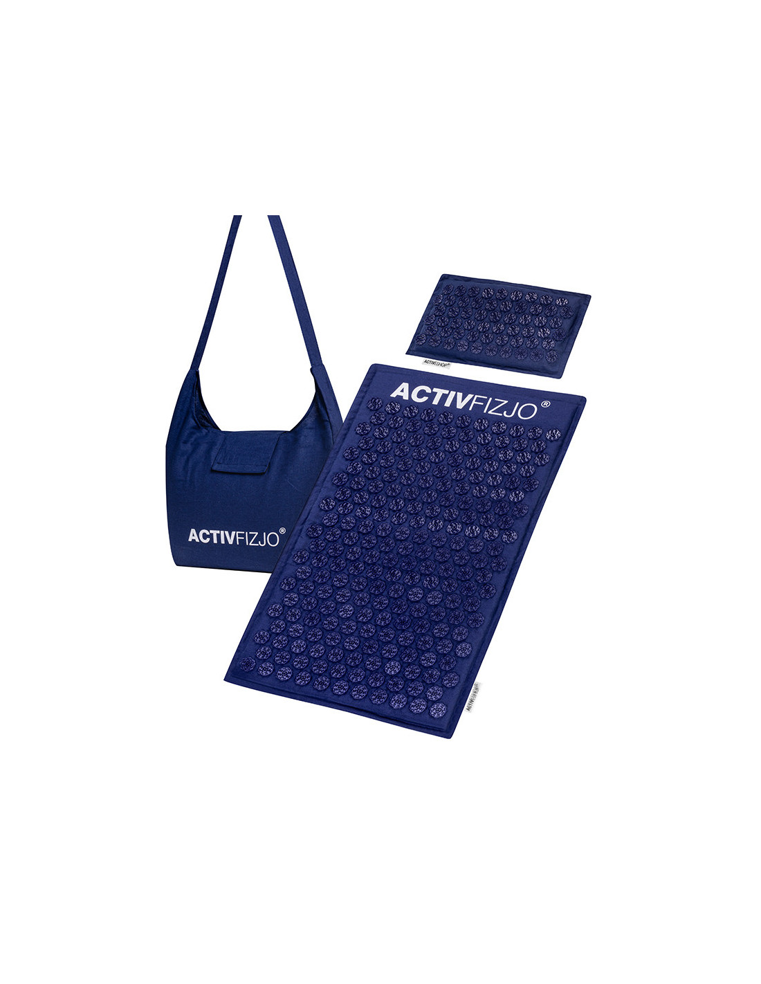 Mata do akupresury ActivFizjo premium natural granatowa z poduszką 