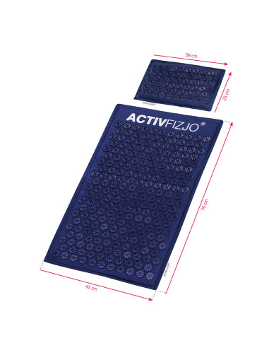 Mata do akupresury ActivFizjo premium natural granatowa z poduszką 