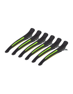 Hairdressing hair clips e-13 6 pcs 11.5 cm mix neon