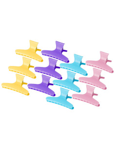 Crab hair clips e-47 12 pieces, 8.2 cm, mixed colors