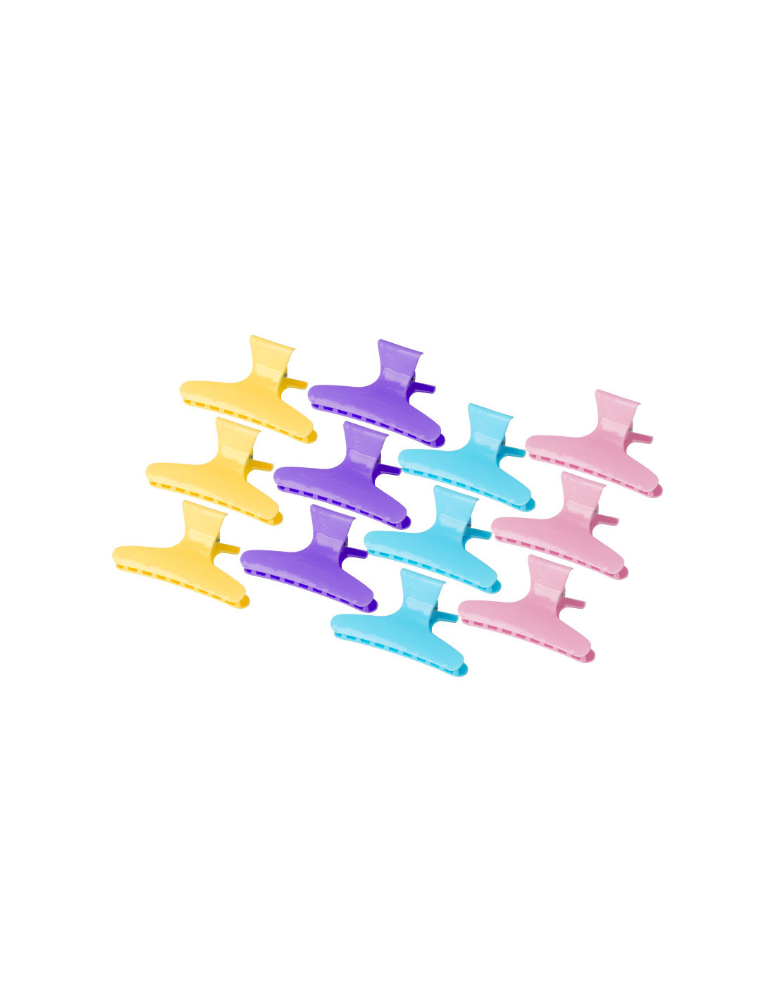 Klamry fryzjerskie do włosów kraby E-47 12 szt, 8,2 cm mix kolor 