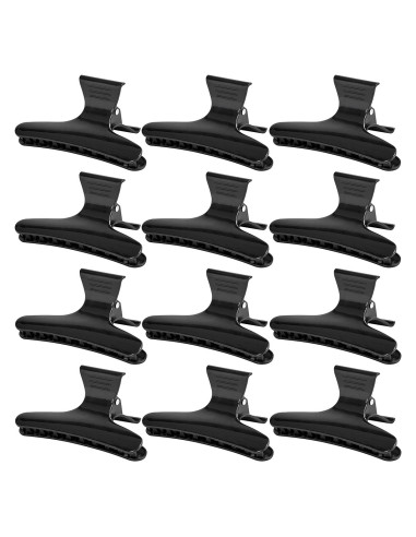 Klamry fryzjerskie do włosów kraby E-49 12 szt. czarne 