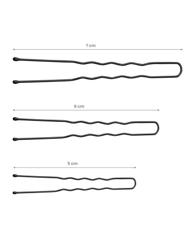 Kokówki fryzjerskie do włosów E-65 300 szt. 7 cm czarne 