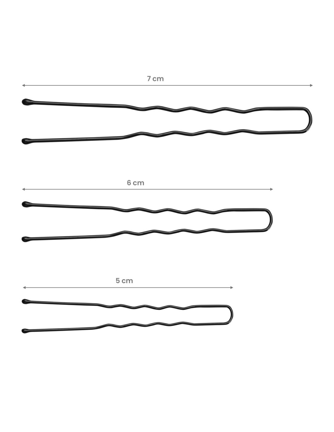 Kokówki fryzjerskie do włosów E-65 300 szt. 7 cm czarne 
