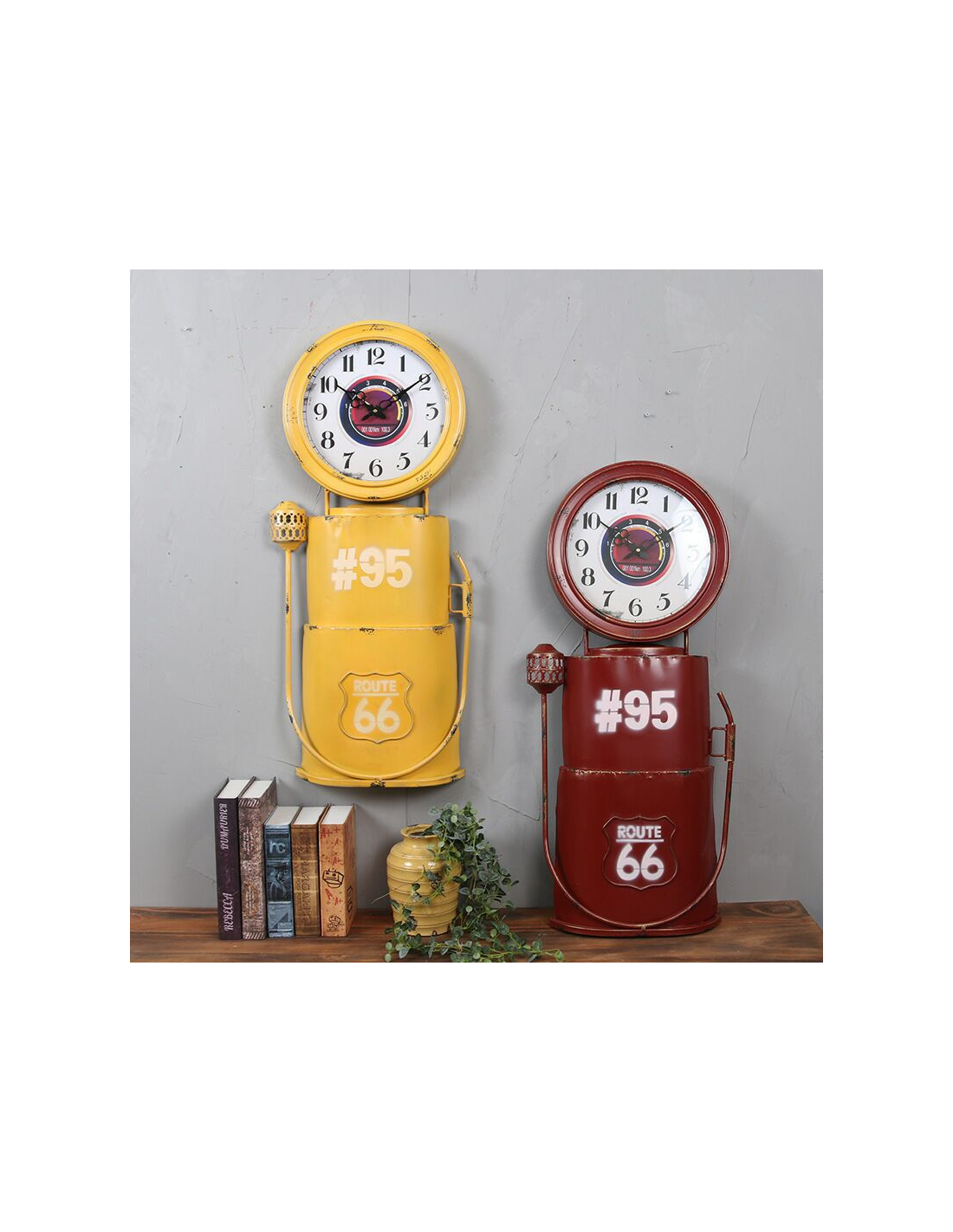 Zegar dekoracja dystrybutor żółty 