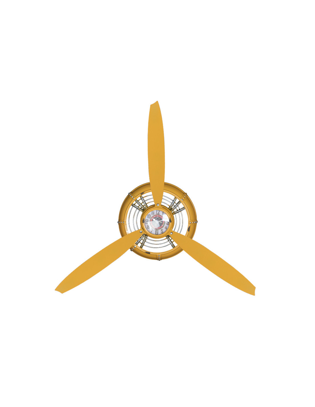 Zegar dekoracja śmigło żółty 