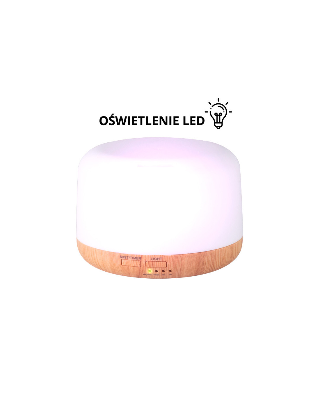 Aroma dyfuzor nawilżacz powietrza spa 01 light wood 300 ml + timer 