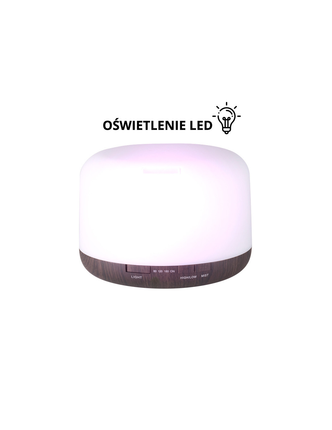 Aroma dyfuzor nawilżacz powietrza spa 03 dark wood 500 ml + timer 