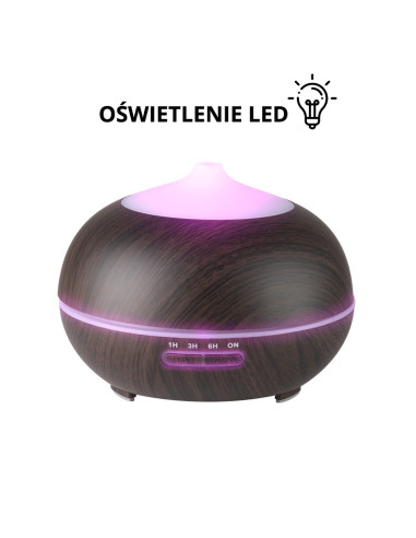 Aroma dyfuzor nawilżacz powietrza spa 06 dark wood 400 ml + timer 