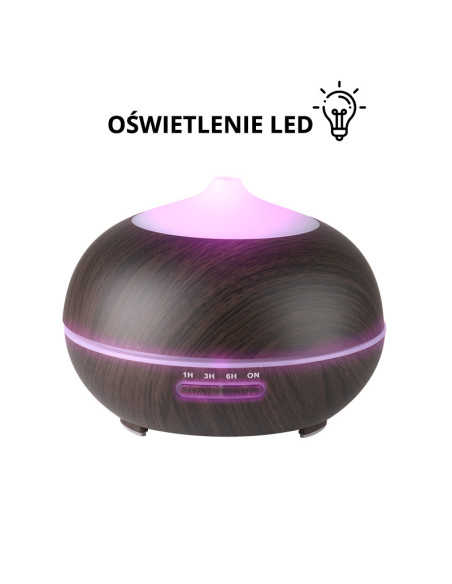 Aroma dyfuzor nawilżacz powietrza spa 06 dark wood 400 ml + timer 