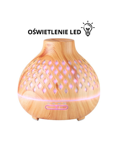 Aroma dyfuzor nawilżacz powietrza spa 10 light wood 400 ml + timer 