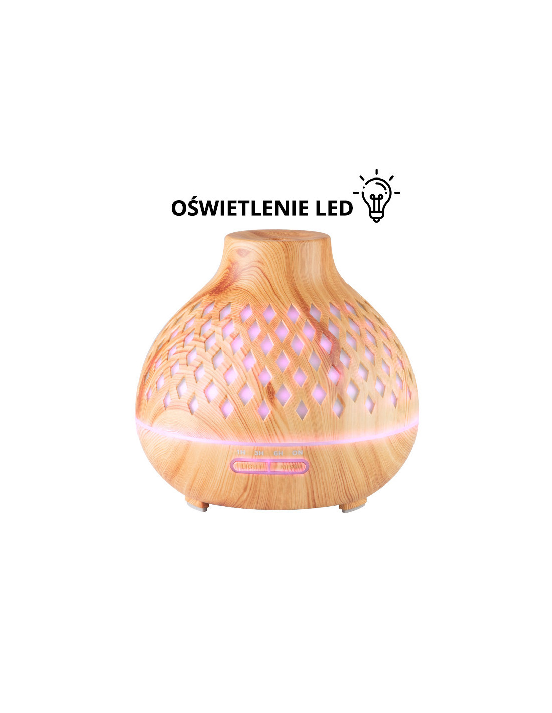 Aroma dyfuzor nawilżacz powietrza spa 10 light wood 400 ml + timer 