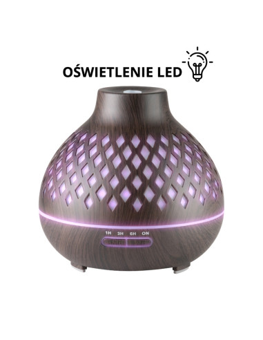 Aroma dyfuzor nawilżacz powietrza spa 10 dark wood 400 ml + timer 