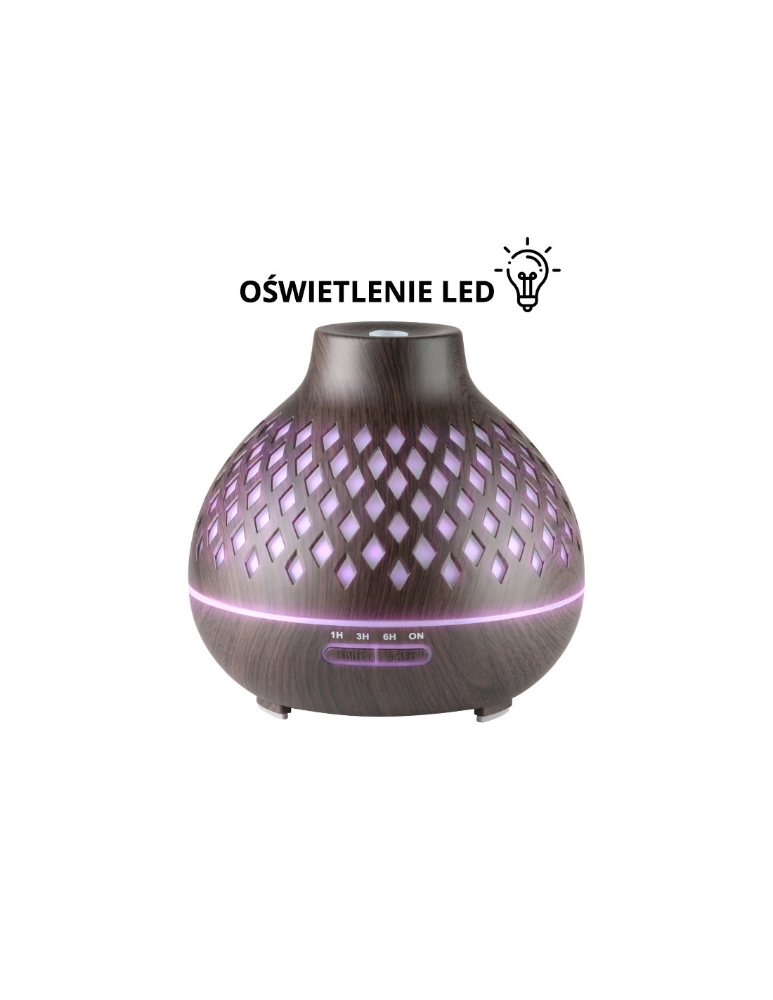 Aroma dyfuzor nawilżacz powietrza spa 10 dark wood 400 ml + timer 