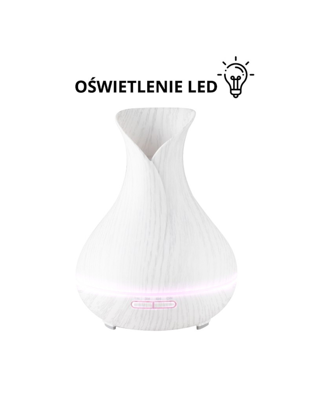 Aroma dyfuzor nawilżacz powietrza spa 15 white wood 400 ml + timer 