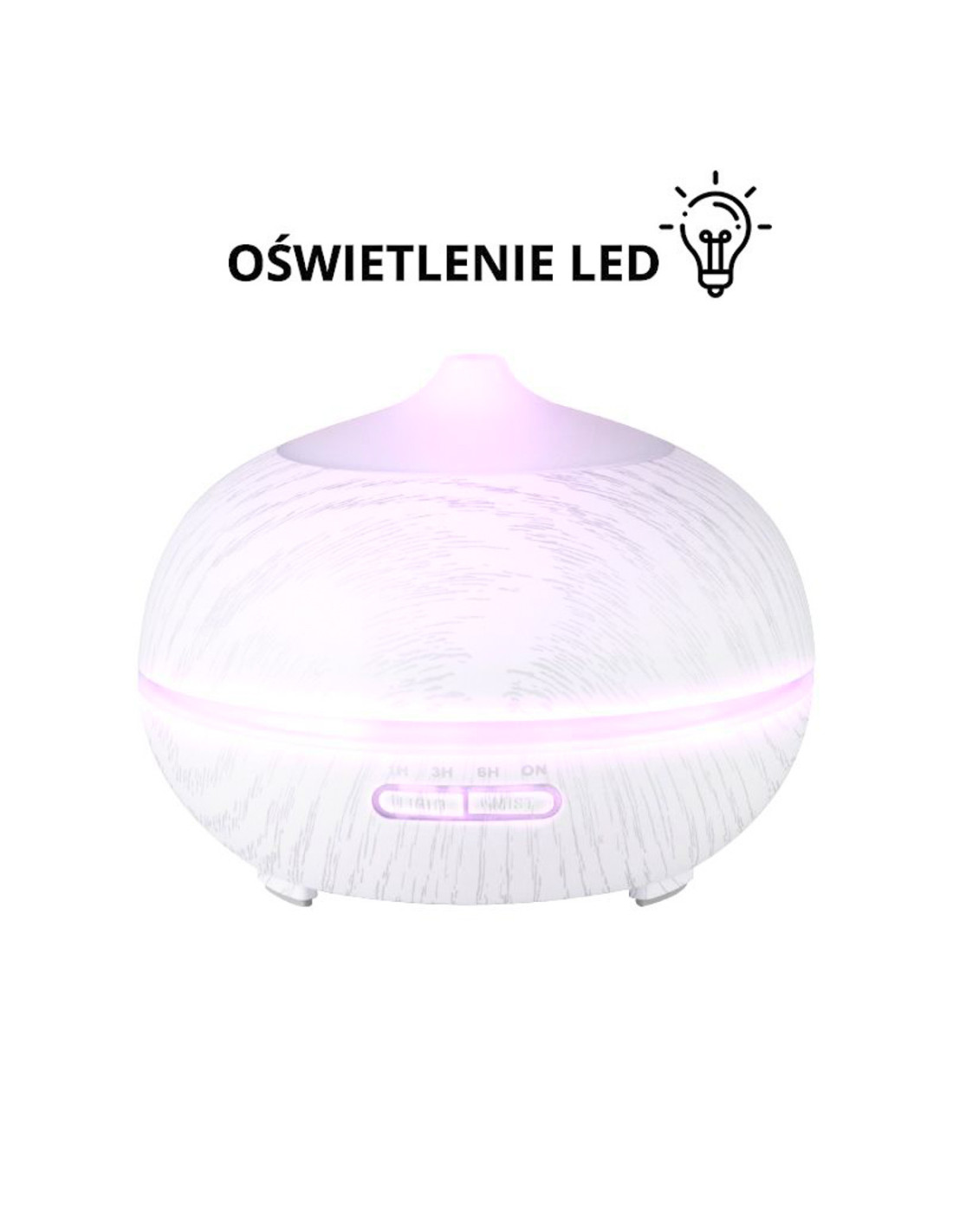 Aroma dyfuzor nawilżacz powietrza spa 06 white wood 400 ml + timer 