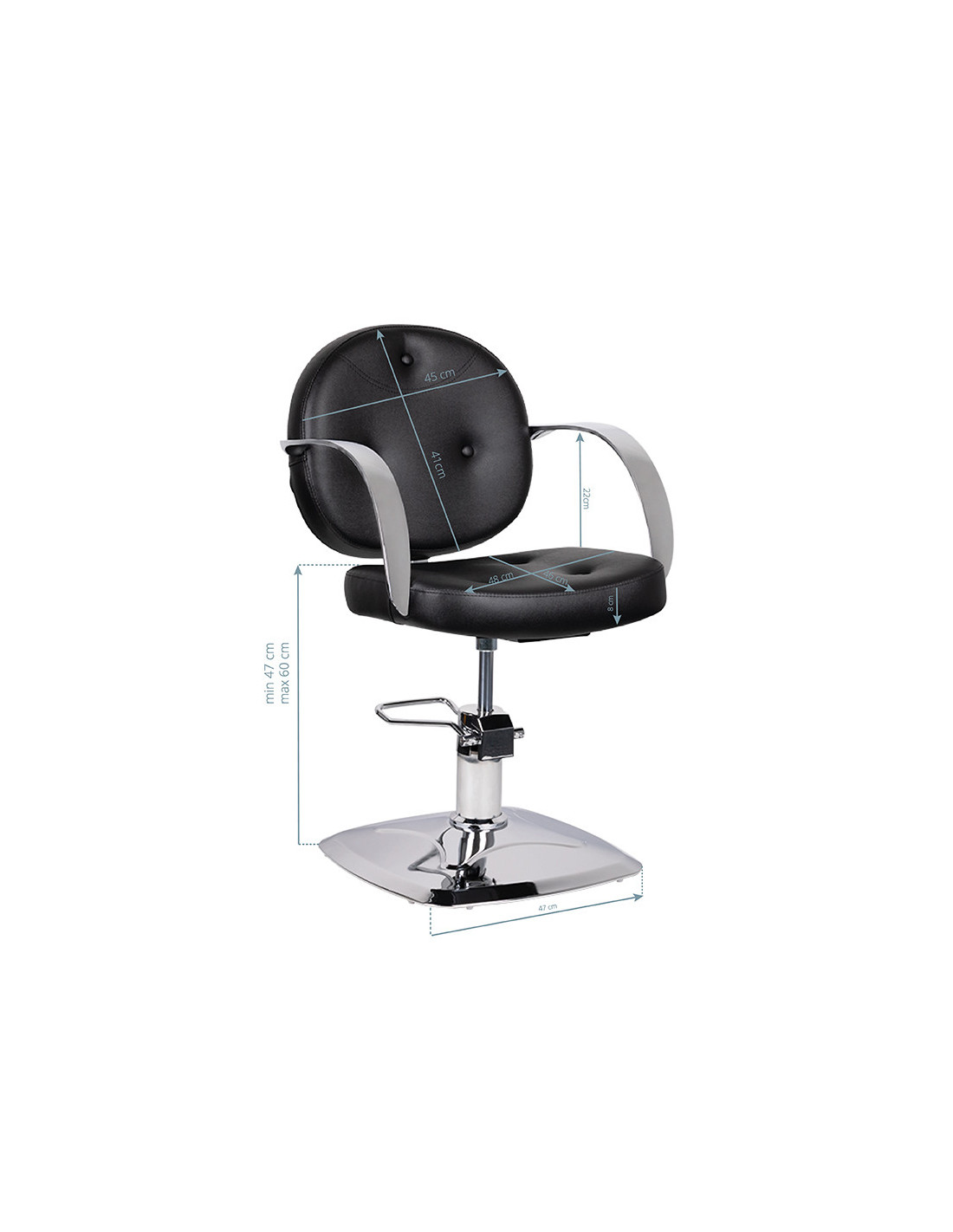 Chaise de coiffure gabbiano asti, noire 