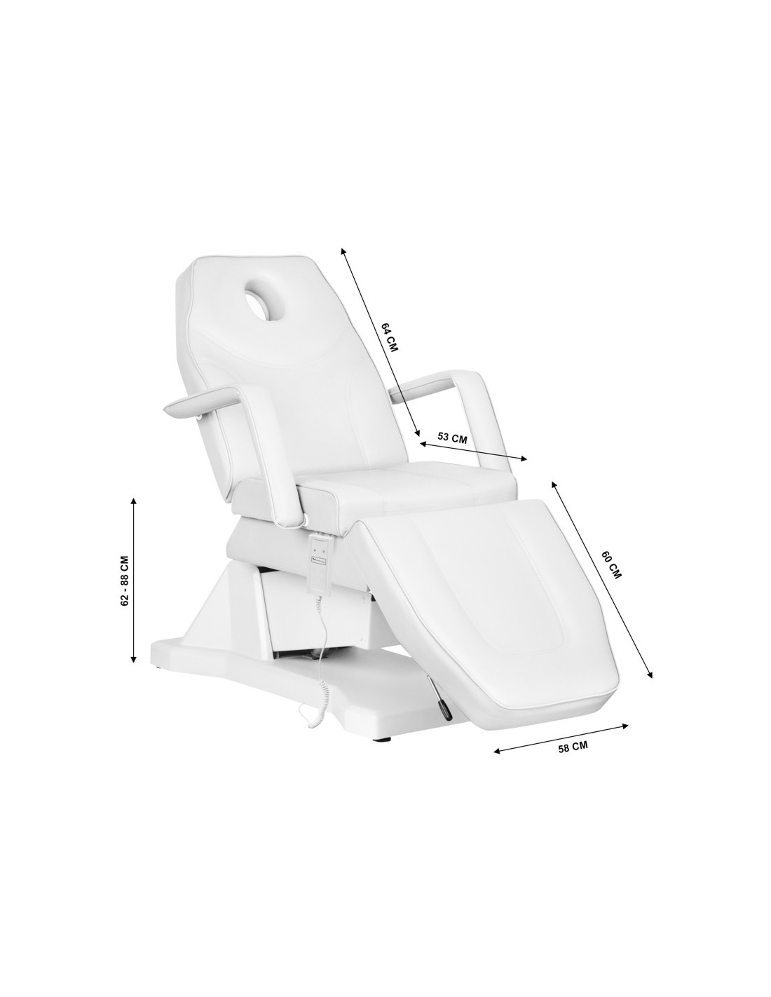 Sillon Soft elektrische cosmetische stoel 1 motor wit