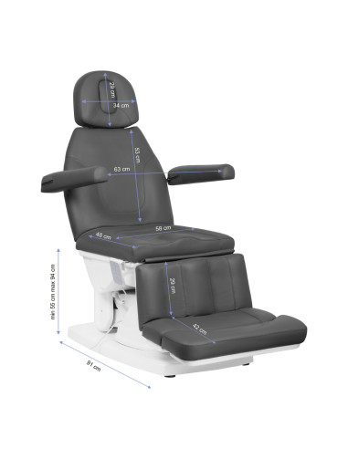 Kate podotherapiestoel, elektrisch, 4 motoren, grijs