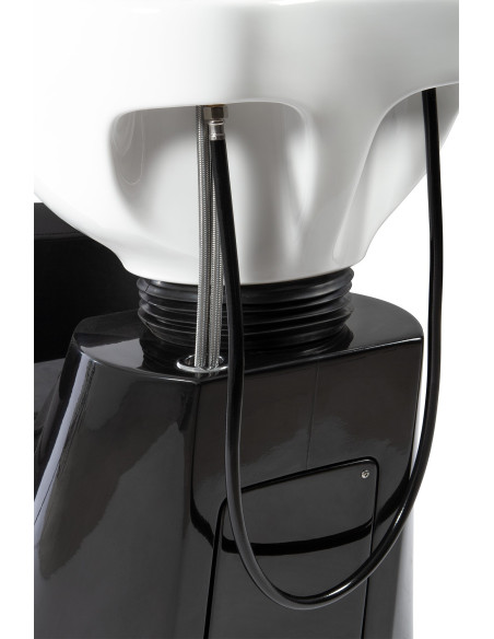 Sedia lavabo moderna Paola in PVC nero con struttura in fibra di vetro