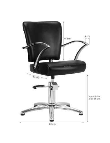  Chaise de coiffure gabbiano dallas noir 