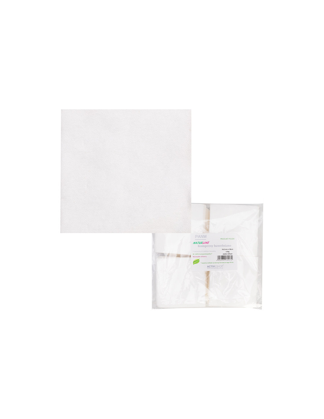 Kompresy bawełniane Naturline 150 g 16.5 cm x18 cm 