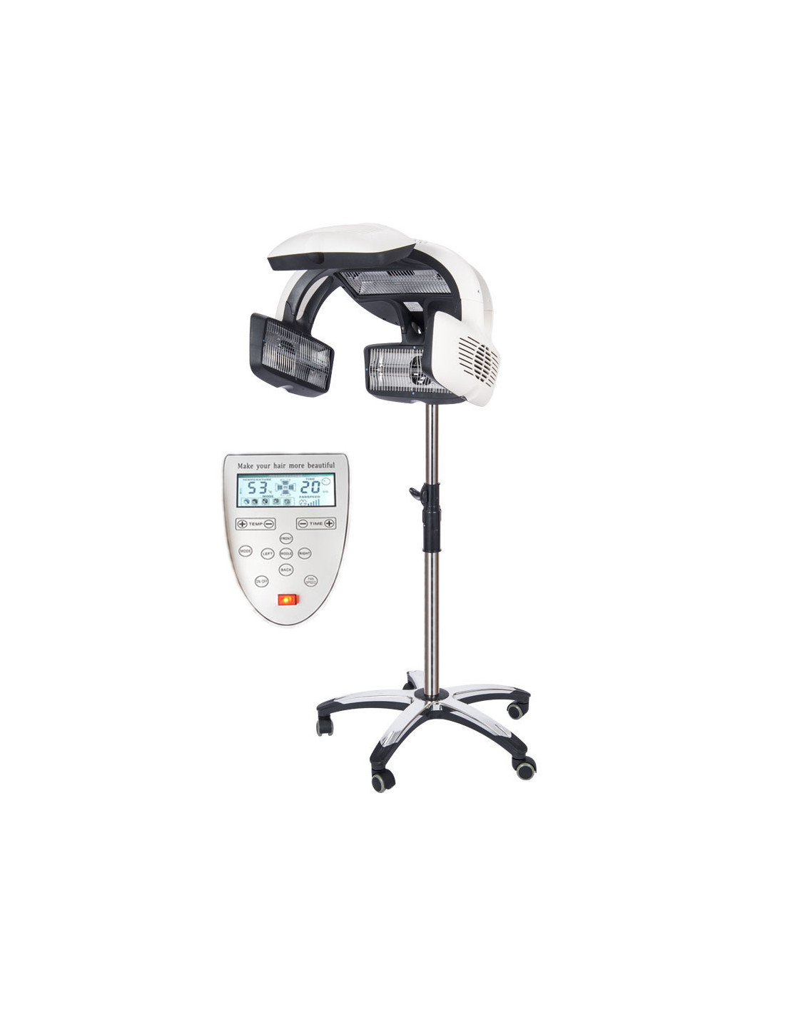 Climazon multifunction infrared quartz helmet on white stand