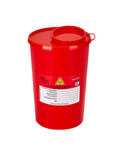 2L Medical Waste Container, Red