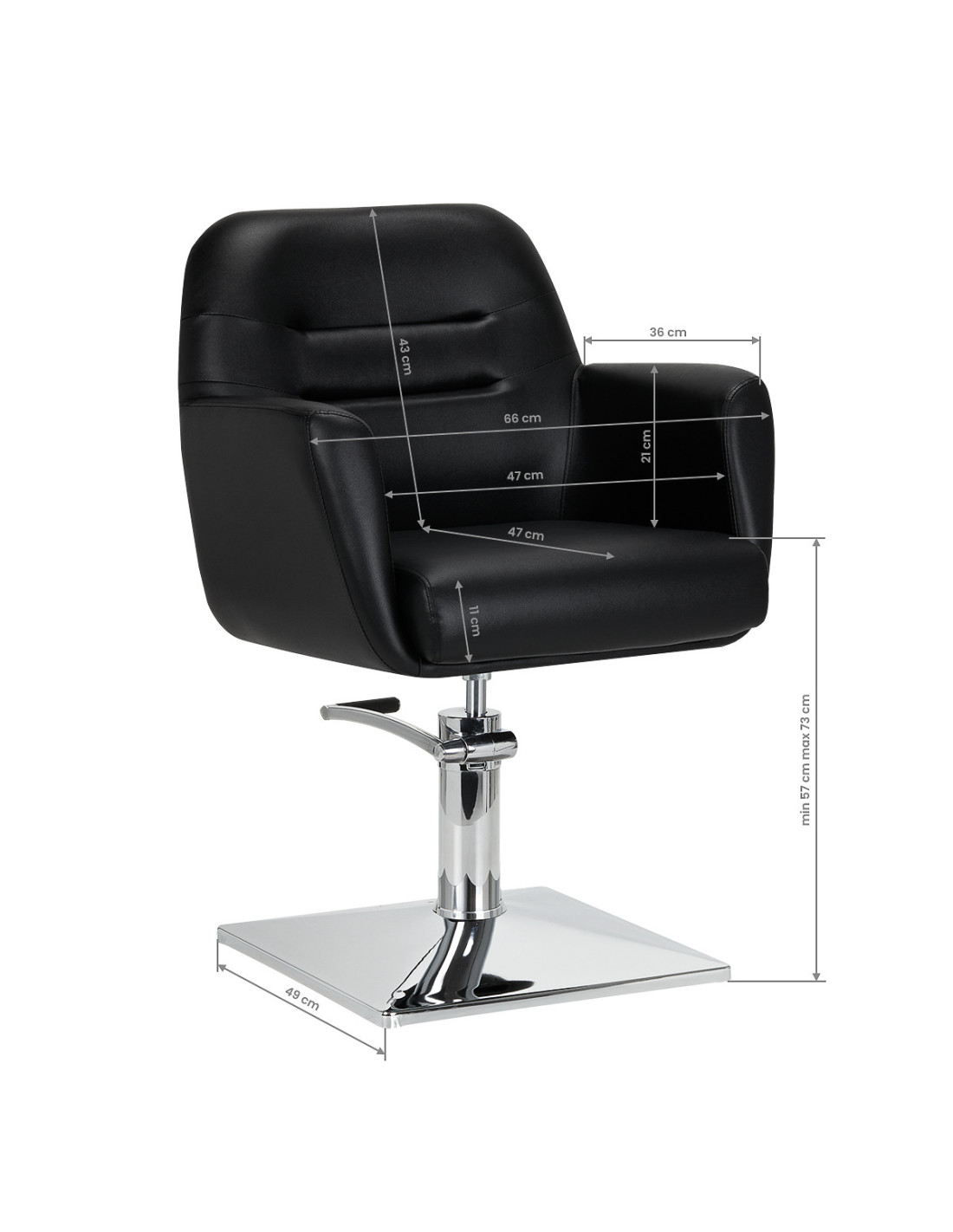 Gabbiano Monaco Black Hairdressing Chair {attributes}