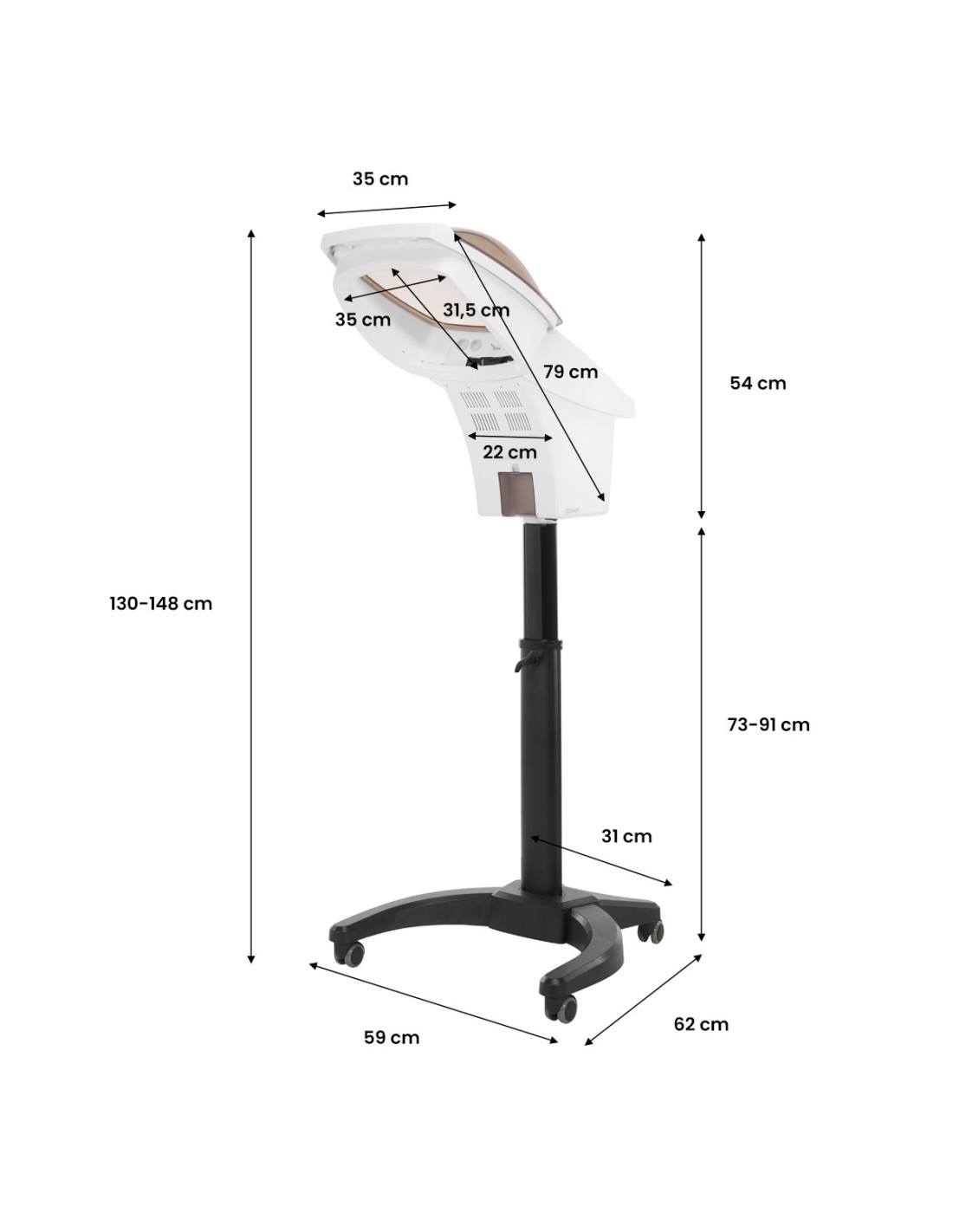 Gabbiano sauna fryzjerska stojąca 408D biała z aktywnym ozonem 