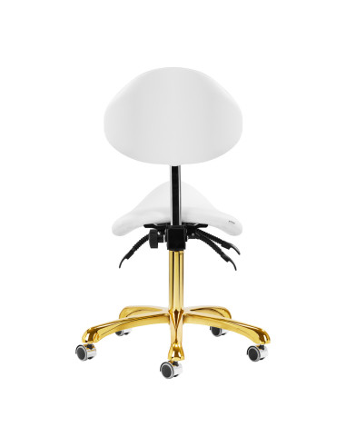 Taboret kosmetyczny 1004 Giovanni złoto biały 