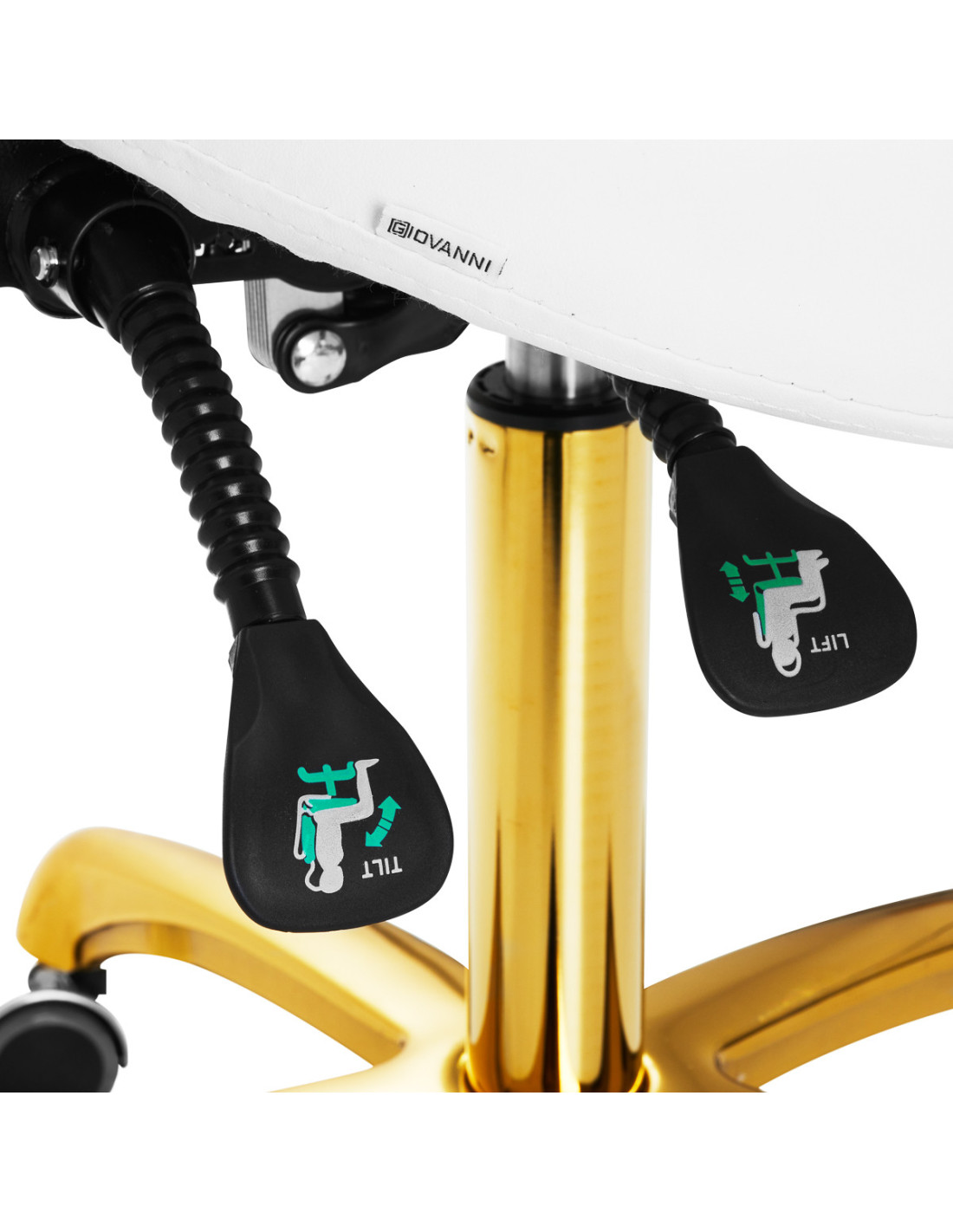 Taboret kosmetyczny 1004 Giovanni złoto biały 