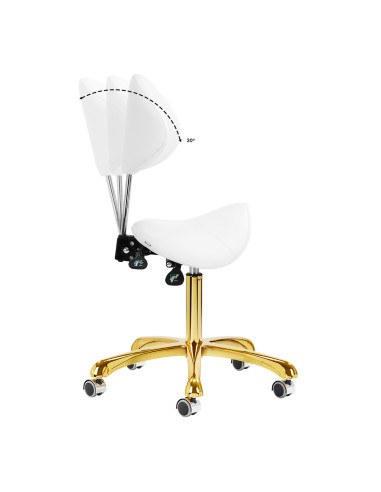 Taboret kosmetyczny 1004 Giovanni złoto biały 