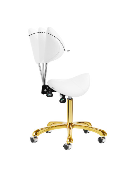 Taboret kosmetyczny 1004 Giovanni złoto biały 