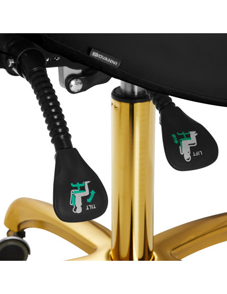 Taboret kosmetyczny 1004 Giovanni złoto czarny 