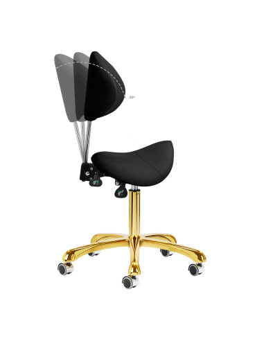 Taboret kosmetyczny 1004 Giovanni złoto czarny 