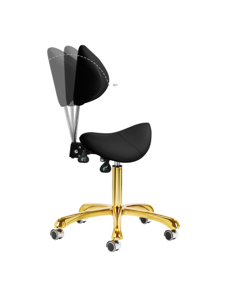 Taboret kosmetyczny 1004 Giovanni złoto czarny 