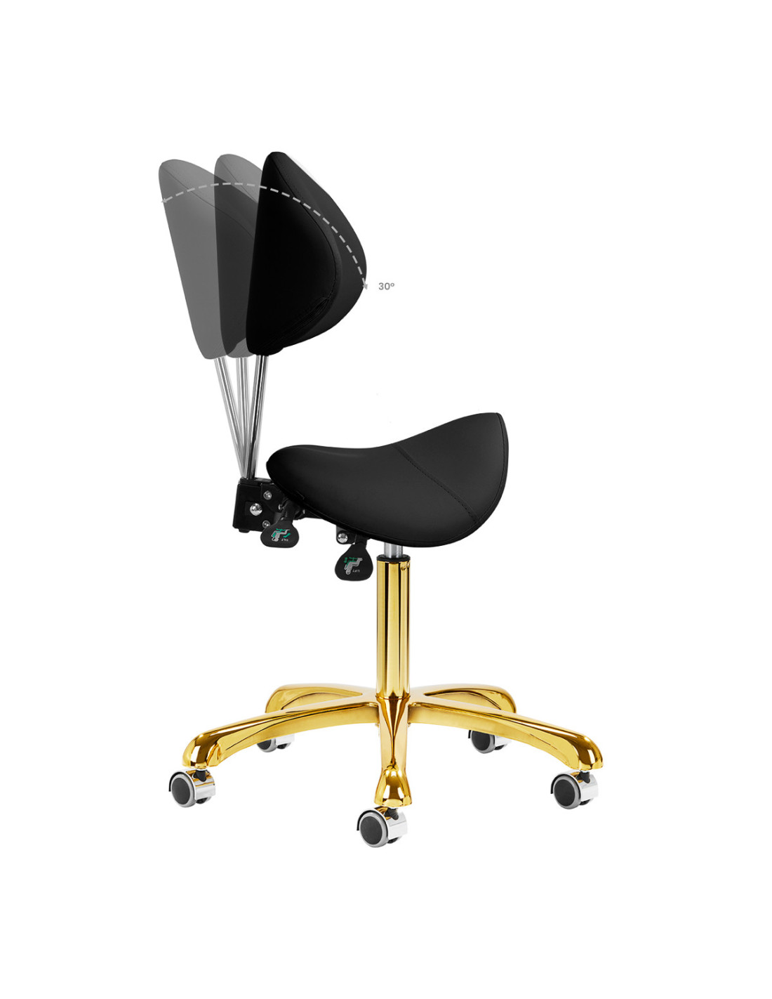 Taboret kosmetyczny 1004 Giovanni złoto czarny 