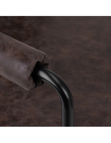 Gabbiano Catania Loft Old Leather Hairdressing Chair, Dark Brown {attributes}