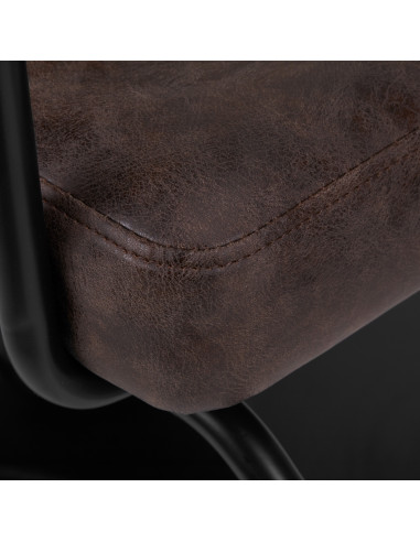  Gabbiano catania loft old fauteuil de coiffure en cuir, marron foncé 