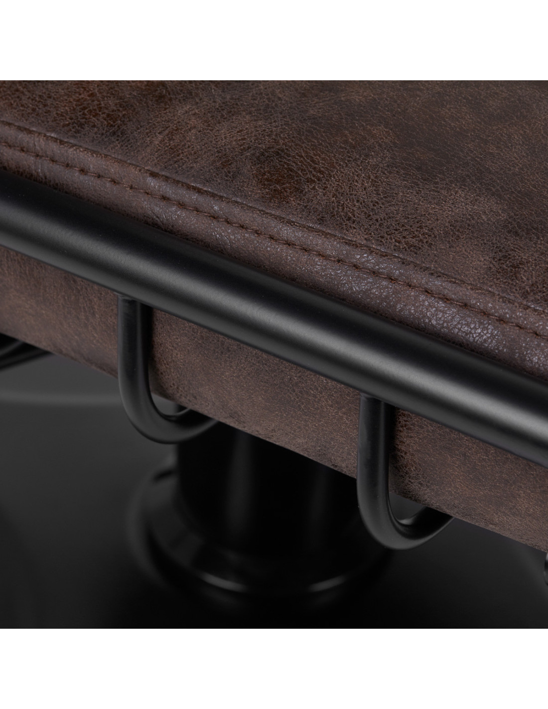 Gabbiano fotel fryzjerski Katania Loft Old Leather ciemny brąz 