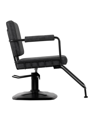  Fauteuil coiffure Gabbiano old cuir noir 