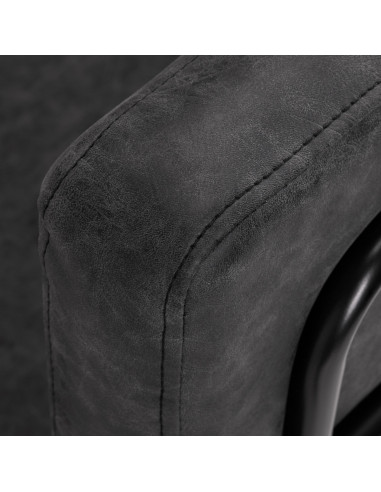  Fauteuil coiffure Gabbiano old cuir noir 