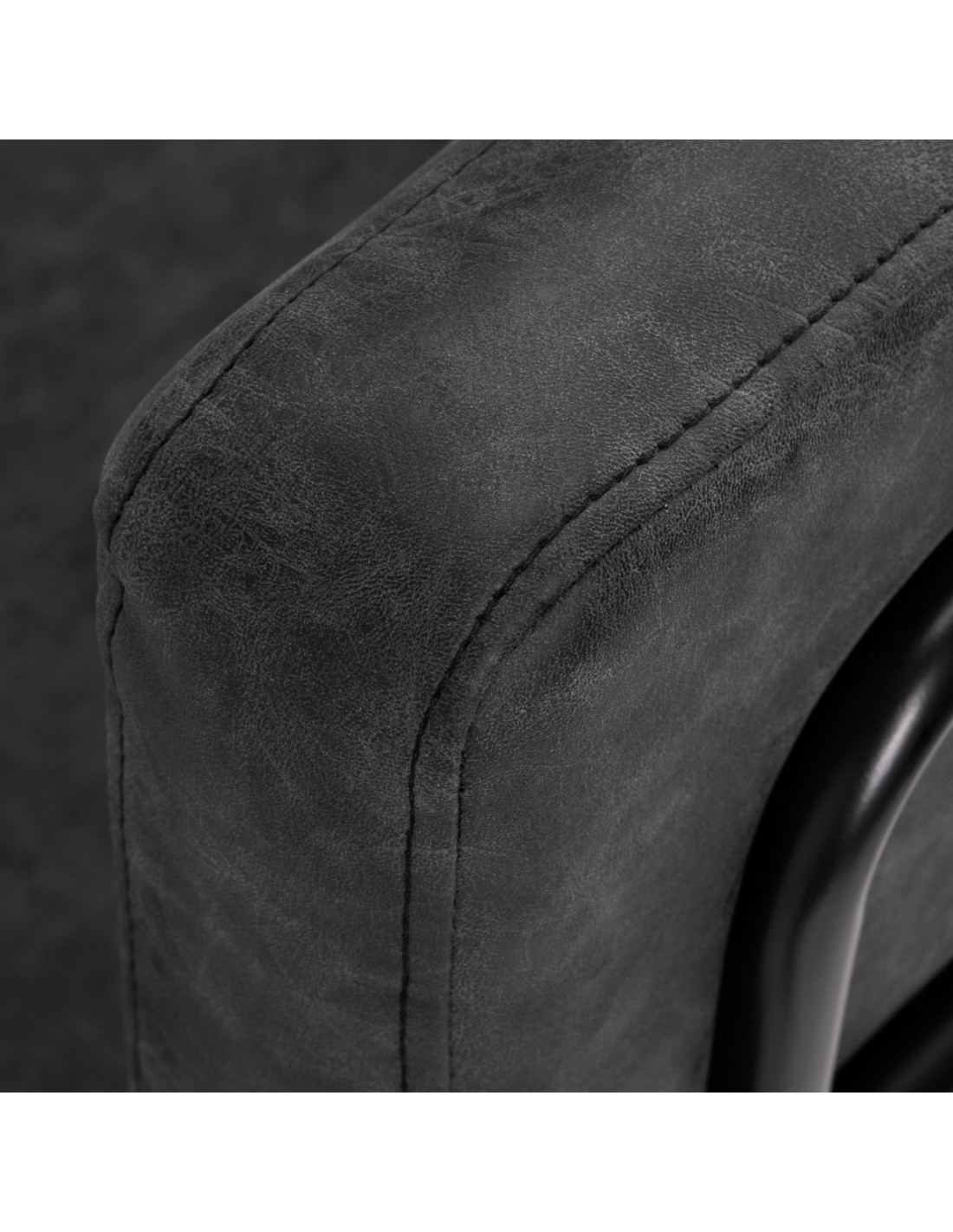  Fauteuil coiffure Gabbiano old cuir noir 