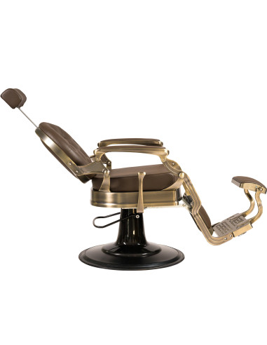 Florence Imperium Barberstuhl – Elegantes Bronze & Braun