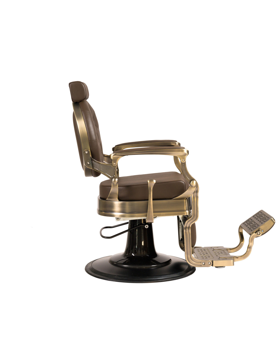 Cadeira de barbeiro Florence Imperium – Elegante bronze e marrom