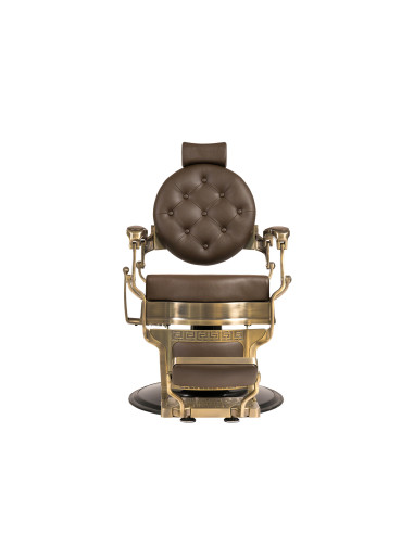 Poltrona barbiere Florence Imperium – Elegante bronzo e marrone